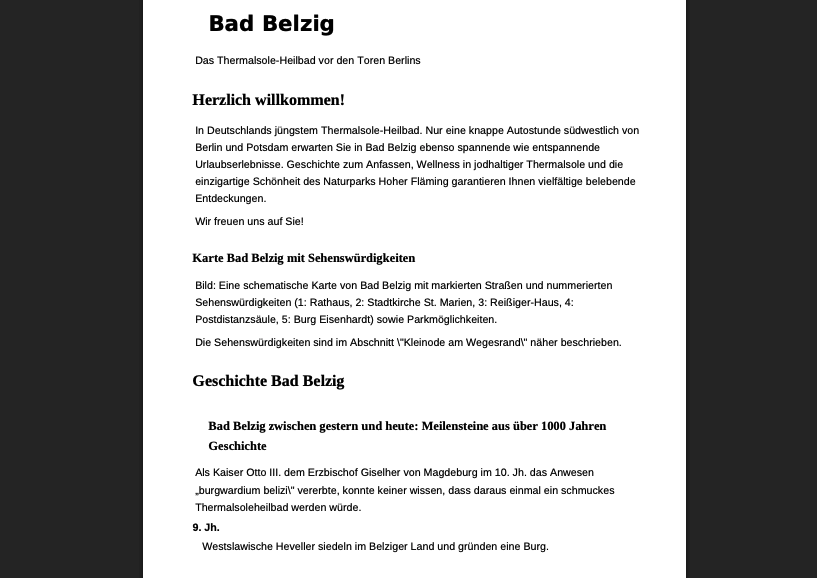 Bad Belzig barrierefreies HTML nach KI-Bearbeitung – strukturiert mit Alt-Texten und semantischen Überschriften